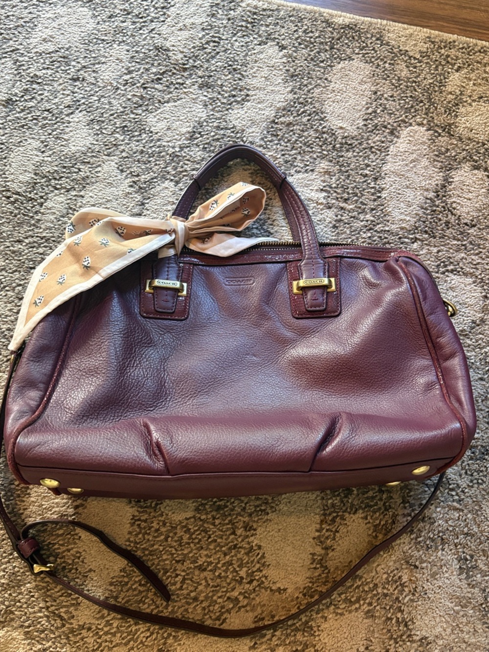 Women’s Leather Satchel Bag in Deep Burgundy - Classic Everyday Style